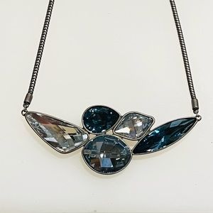 Touchstone Blue Gray Crystals Necklace